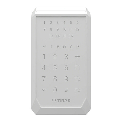 Сенсорная клавиатура Tiras Technologies K-PAD16+ (white) для управления охранной системой Orion NOVA II