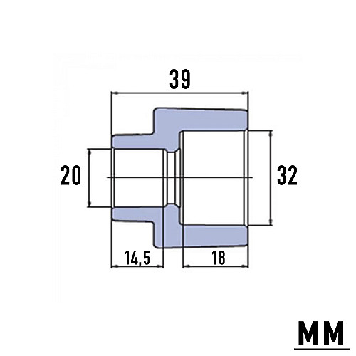 Муфта перехідна PP-R Wavin 32х20 мм