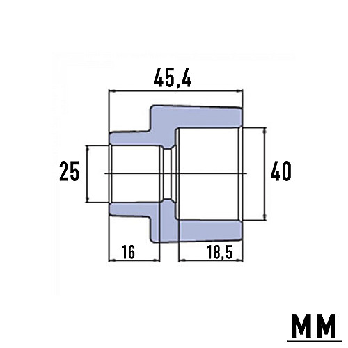 Муфта перехідна PP-R Wavin 40х25 мм