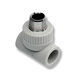 Тройник с металлической наружной резьбой PP-R Wavin 1/2”x 20мм