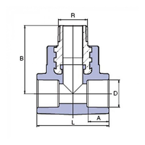 Тройник с металлической наружной резьбой PP-R Wavin 1/2”x 20мм