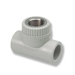 Тройник PP-R с металлической внутренней резьбой Wavin 1/2”x 20мм
