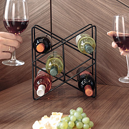 Підставка для пляшок вина Adore Décor Тоскана 28х31х15 см Чорний