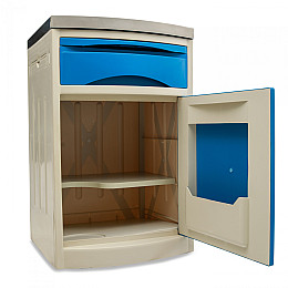 Приліжковий стіл-тумба MED1 блакитний (широкий) (MED1-TU01)