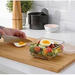 Стеклянная емкость для еды с крышкой IKEA BESTAMMA 0.5 л