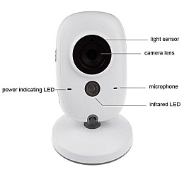 Відеоняня Baby Monitor VB603 / HD720P / 3.2 LCD з датчиком температури Білий (100235)