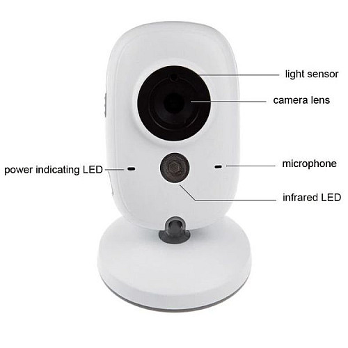 Видеоняня Baby Monitor VB603 / HD720P / 3.2 LCD c датчиком температуры Белый (100235)