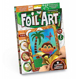 Аппликация разноцветной фольгой FOIL ART Обезъянка Dankotoys (FAR-01-05)