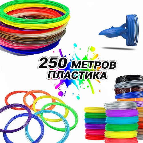 Набір Пластика для 3д ручки MCH 20 кольорів 250 метрів Тривимірна пластикова нитка стрижні для 3D