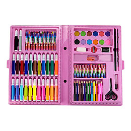 Детский набор для рисования ART kids set Rainbow комплект для детского творчества в кейсе 86 предметов Розовый