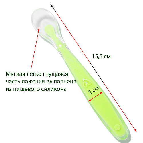 Слинявчик силіконовий Салатовий + ложка силіконова для годування дитини ергономічна Салатова (n-787)