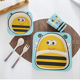 Набір дитячого посуду бамбуковий Bamboo Бджола
