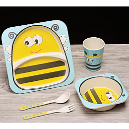 Набір дитячого посуду бамбуковий Bamboo Бджола