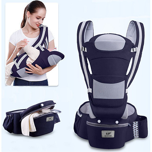 Хипсит, Эрго-рюкзак, кенгуру переноска Baby Carrier 6 в 1 Темно-Синий и Пушин кэт с пончиком (n-1386)