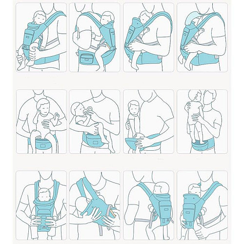Хипсит, Эрго-рюкзак, кенгуру переноска Baby Carrier 6 в 1 Темно-Синий и Пушин кэт с письмом (n-1389)