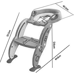 Детское сиденье на унитаз VOLRO с лесенкой Розовый (vol-1351)