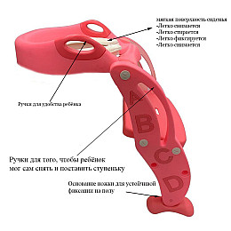 Детское сиденье на унитаз VOLRO с лесенкой Розовый (vol-1351)
