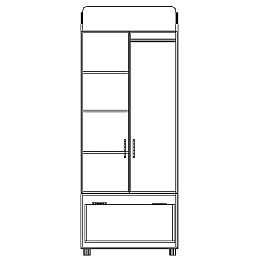 Дитяча шафа Тіса Меблі ШО-102р Венге Дуб молочний