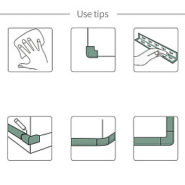 Набір VOLRO Захисна стрічка на кути меблів 2 м Коричнева і Вожжі-ходунки з трусиками і підкладками 20 кг М'ятні (vol-1867)