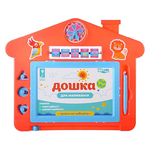 Детская доска для рисования "Дом" A-Toys PL-7013 со штампами Красный