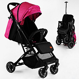 Коляска прогулочна дитяча JOY Fabiana 30 кг Рожева і чорна 118440