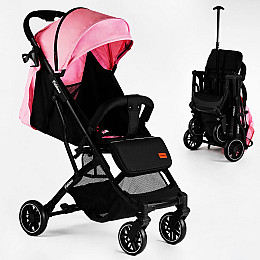 Коляска прогулочна дитяча JOY Fabiana 30 кг Рожево-чорна 118439