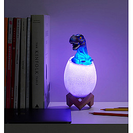 Настільний 3D світильник RIAS "Динозаврик в яйці" акумуляторний з пультом (3_02531)