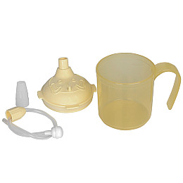 Чашка непроливайка для людей с обмеженими можливостями Lesko 8812 300 мл Жовтий (10765-58351)