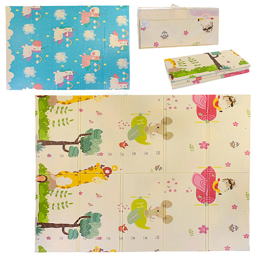 Ігровий термо килимок у сумці Baby Home Textile Animals 2-х сторонній 180х150х0.8 см Різнокольоровий (103430)