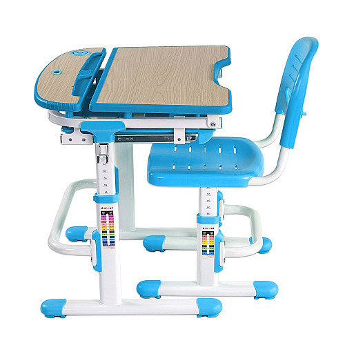 Комплект парты и стула для школьника FunDesk Sorrico 705 x 545 x 540-760 мм Blue