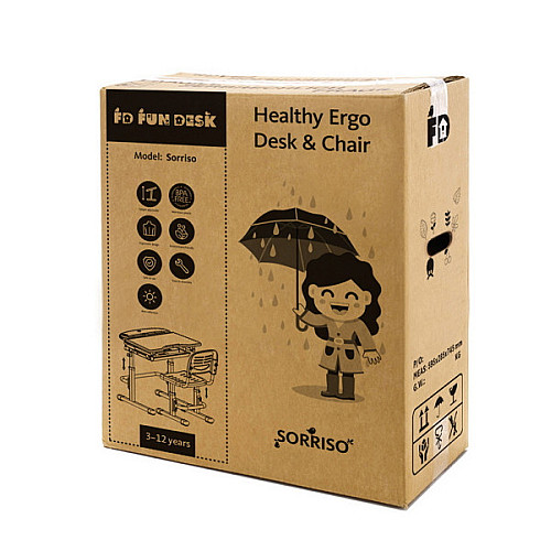 Комплект парты и стула для школьника FunDesk Sorrico 705 x 545 x 540-760 мм Blue