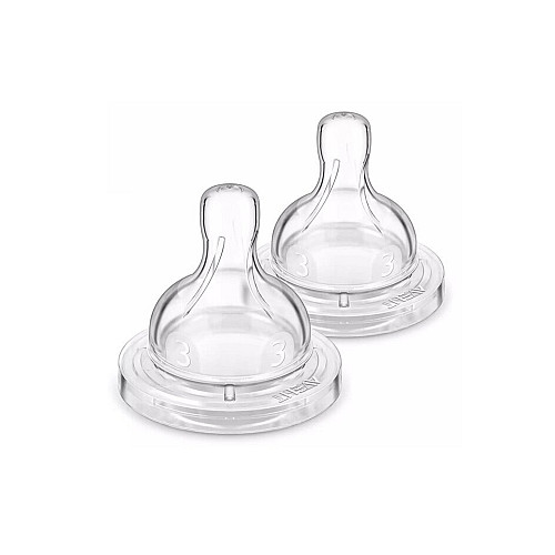 Соска силіконова Philips AVENT Анти-Колік середній потік від 3 міс 2 шт SCY763/02 (8710103996774)