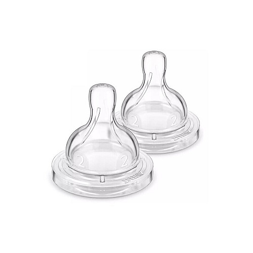 Соска силіконова Philips AVENT Анти-Колік повільний потік від 1 міс 2 шт SCY762/02 (8710103996811)