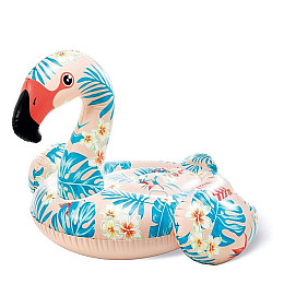 Надувной матрас-плотик Intex Тропический Фламинго 142х137х97 см Beige and blue (96808)