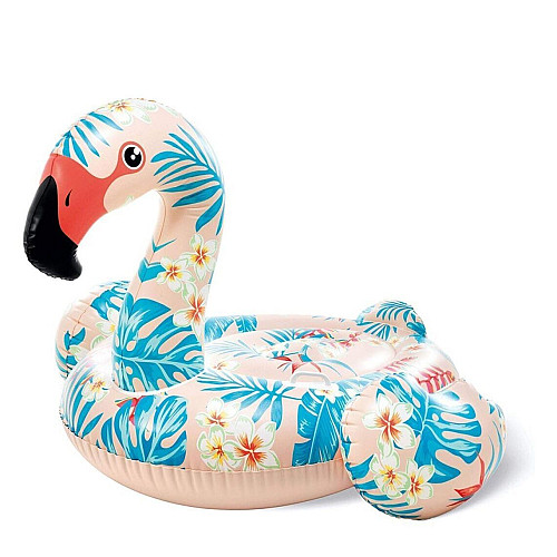 Надувной матрас-плотик Intex Тропический Фламинго 142х137х97 см Beige and blue (96808)