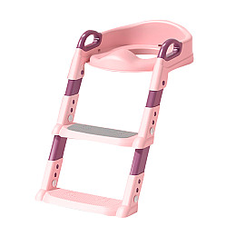 Детское сиденье на унитаз Bestbaby BC-108 Pink со ступенькой и ручками