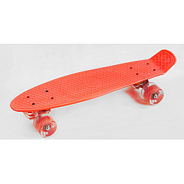 Скейт Пенни борд Best Board со светящимися PU колёсами 55 см Orange (137902)