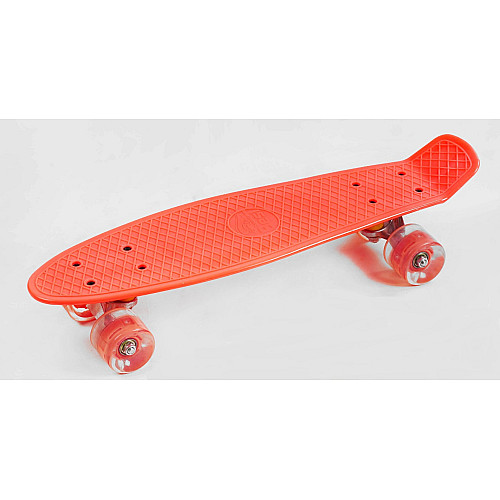Скейт Пенни борд Best Board со светящимися PU колёсами 55 см Orange (137902)
