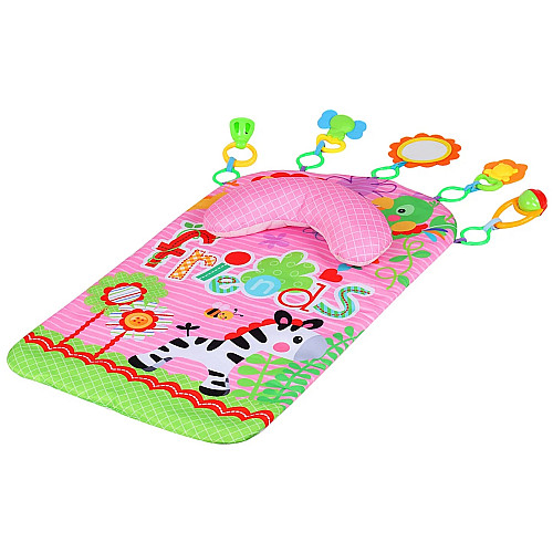 Детский развивающий коврик BabyGo 45х65 см 5 подвесок Pink (133587)