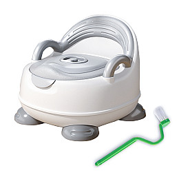 Горшок детский Bestbaby A2C-8840 Silver c крышкой и подлокотниками