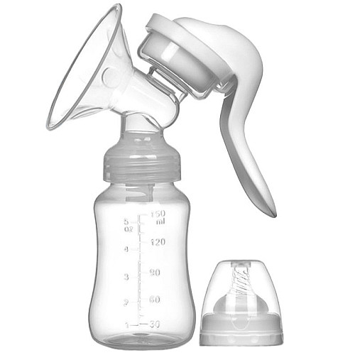 Ручной молокоотсос с соской для кормления Purple Berry Rabbit 150 мл Белый (v-11674)
