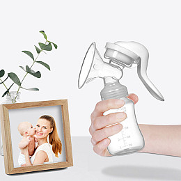 Ручной молокоотсос с соской Purple Berry Rabbit 150 мл и Бутылка-ложка для кормления 20 х 5 см Белый (v-11680)