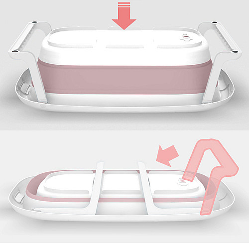 Детская складная ванночка Bestbaby BD-318 Pink для младенцев