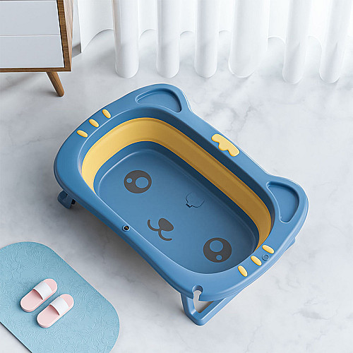 Детская ванночка Bestbaby BS-8766 Котик Blue складная