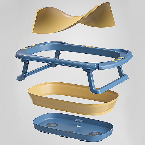 Детская ванночка Bestbaby BS-8766 Котик Blue складная