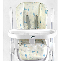 Стульчик для кормления Joy ПВХ 4 колеса White and Beige (145030)
