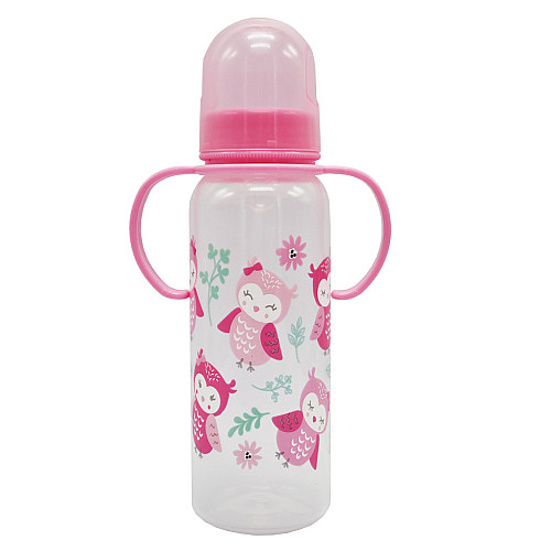 Бутылочка пластиковая с ручками Mega Zayka MGZ-0207(Pink) 250 мл