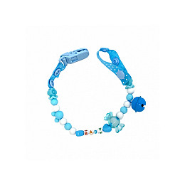 Цепочка для пустышки Mega Zayka MGZ-0500(Blue) с колокольчиком