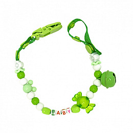 Цепочка для пустышки Mega Zayka MGZ-0500(Green) с колокольчиком