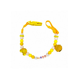 Цепочка для пустышки Mega Zayka MGZ-0500(Yellow) с колокольчиком